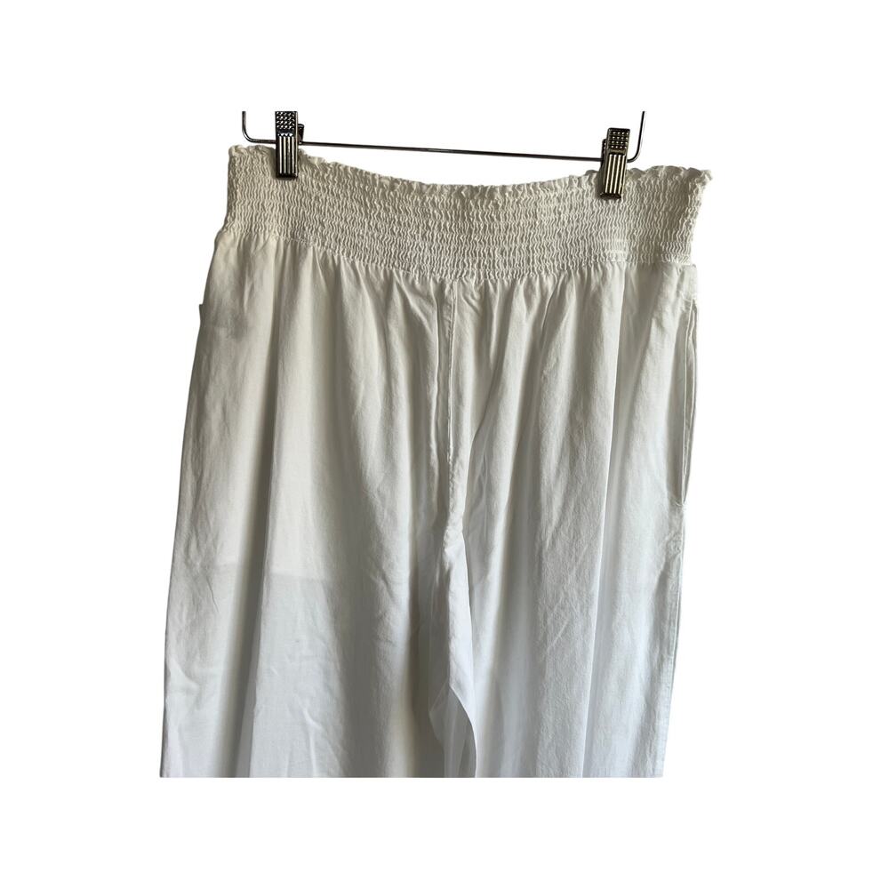 BELLA DAHL PANTS WOMENS SIZE XLARGE SMOCKED WAIST WIDE LEG WHITE NEW MSRP $150 - Picture 9 of 14